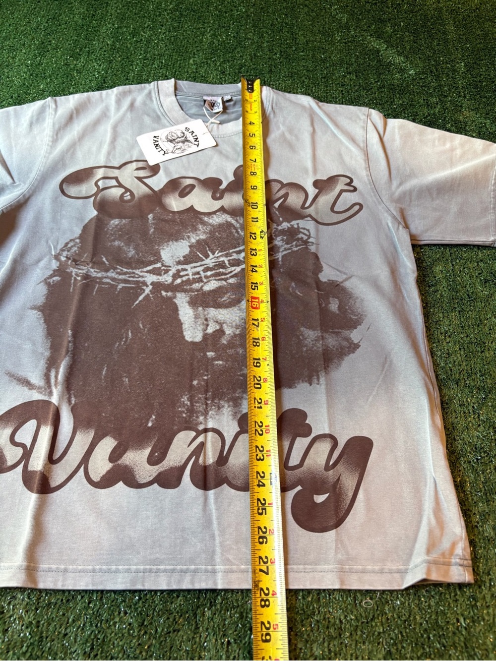 Vanity Gray Graphic 'Saint Vanity' Short Sleeve Tee - Picture 5 of 9